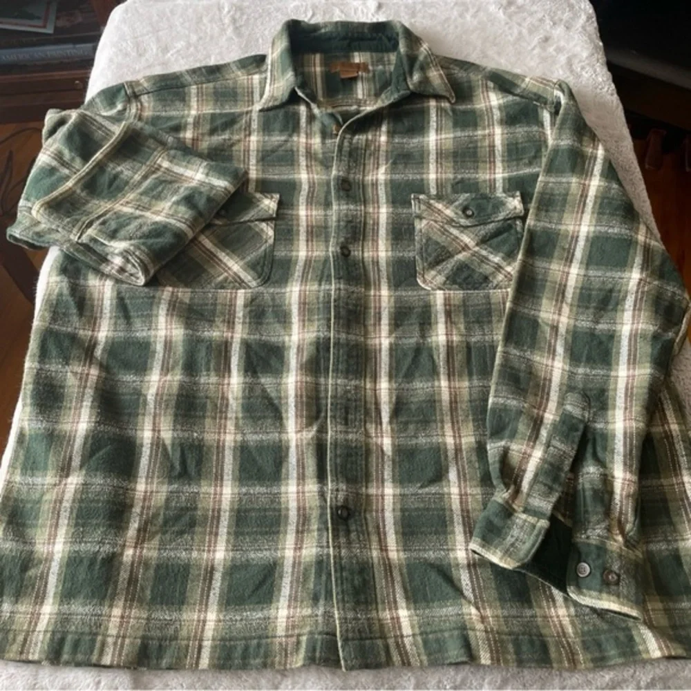 Saint Johns Bay heavy weight Green Plaid Men's flannel XXL